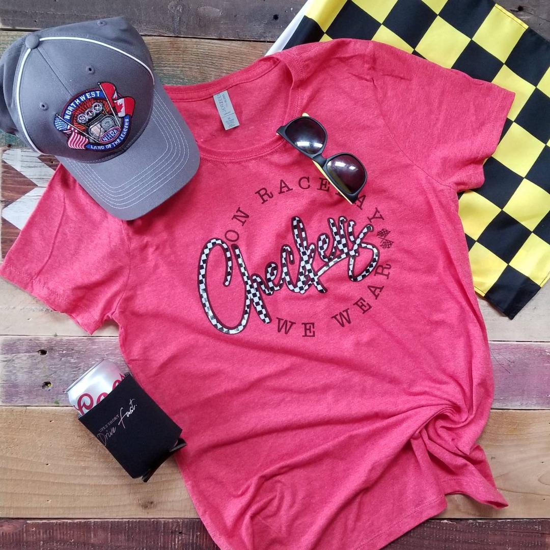 Vintage Red on Raceday We Wear Checkers Tee - Etsy