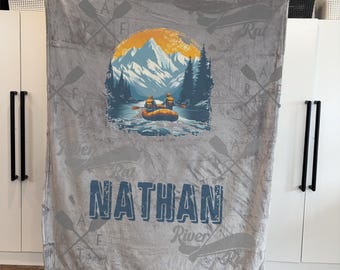 White Water Rafting Name Blanket