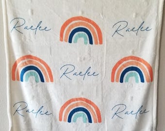 Rainbow Name Blanket