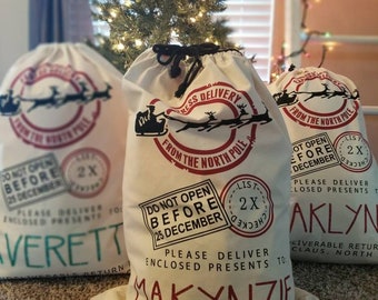 Santa Personalized Gift Sacks