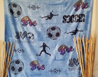Soccer Name Blanket