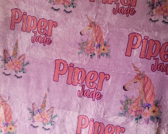Unicorn Name Blanket