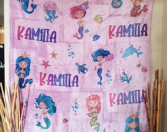 Mermaid Name Blanket