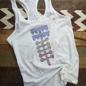 Red, White & Blue Drag Racing Rhinestonetone Tree