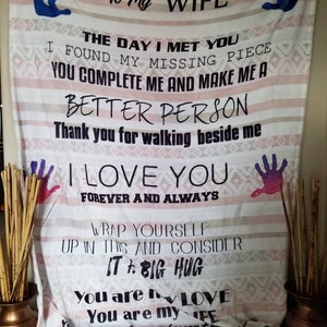 To My Wife Custom Throw Blanket