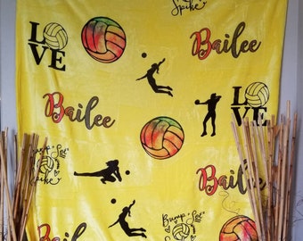 Volleyball Name Blanket