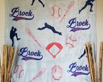Baseball Name Blanket
