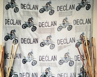 Motocross Motorcycle Name Blanket
