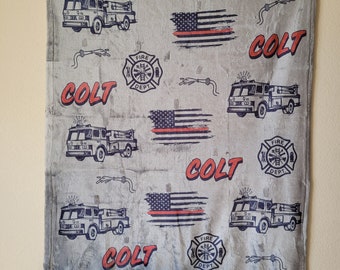 Firefighter Name Blanket