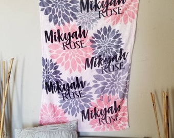 Fun and Floral Name Blanket