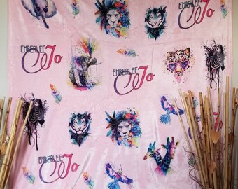 Watercolor Animal Name Blanket