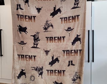 Bull Riding Name Blanket