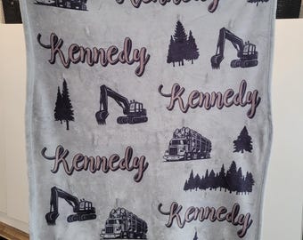Logging  Excavator Name Blanket