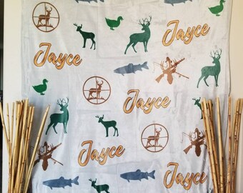 Camo Colors Hunting Name Blanket
