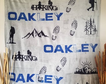 Hiking the Outdoors Name Blanket