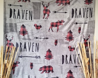Buffalo Check Wildlife Name Blanket