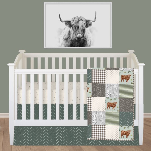 Gray Crib Bedding Etsy