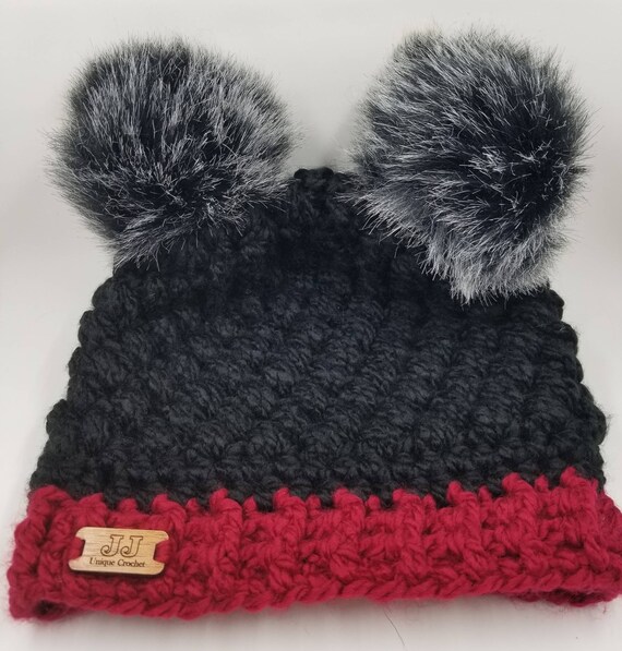 mickey mouse pom pom hat