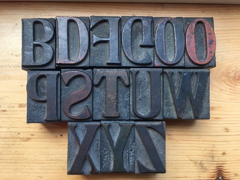 1.25/30mm Vintage Wooden Letterpress Upper Case Letters Etsy