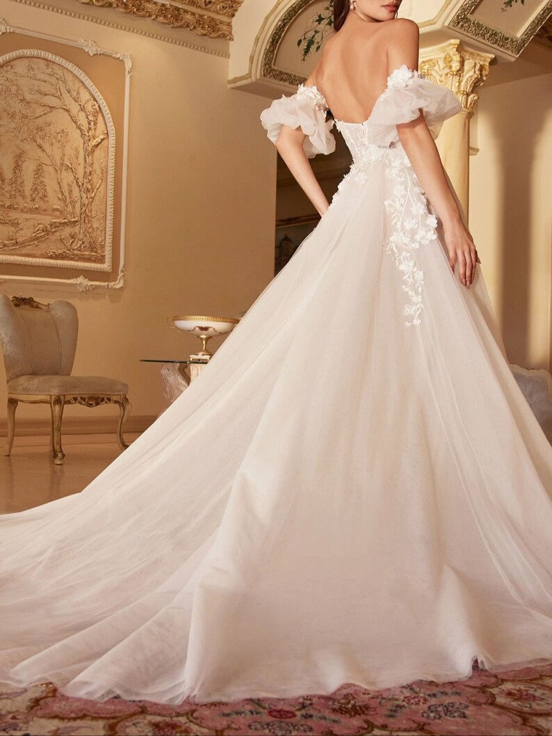 Off White Wedding Dress Bridal Gown Strapless Wedding Dresses Etsy
