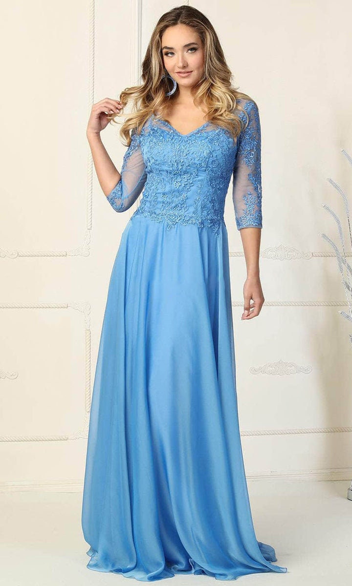 Lace Applique Long Mother of the Bride Dress/plus Size Mother of the ...