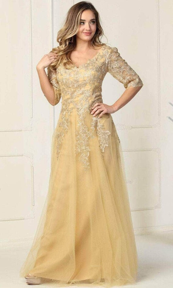 Yellow mother of the bride dresses sales plus size
