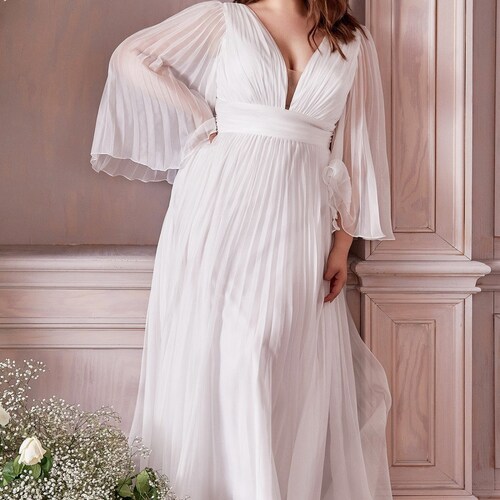 Plus Size Long Sleeve Wedding Dress/destination Bridal Etsy