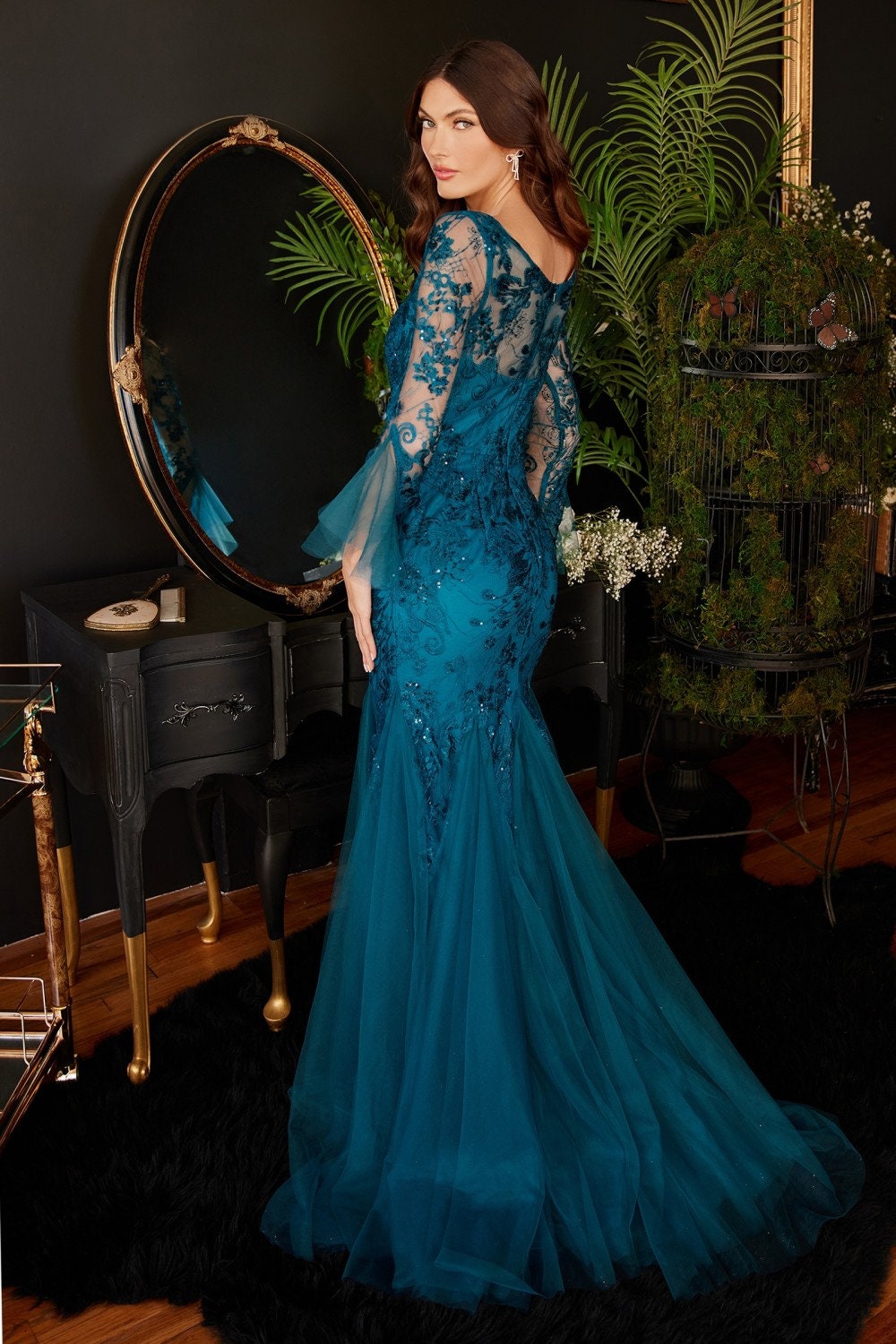 Peacock Blue Mermaid Mother of the Bride Dress plus Size Mother of