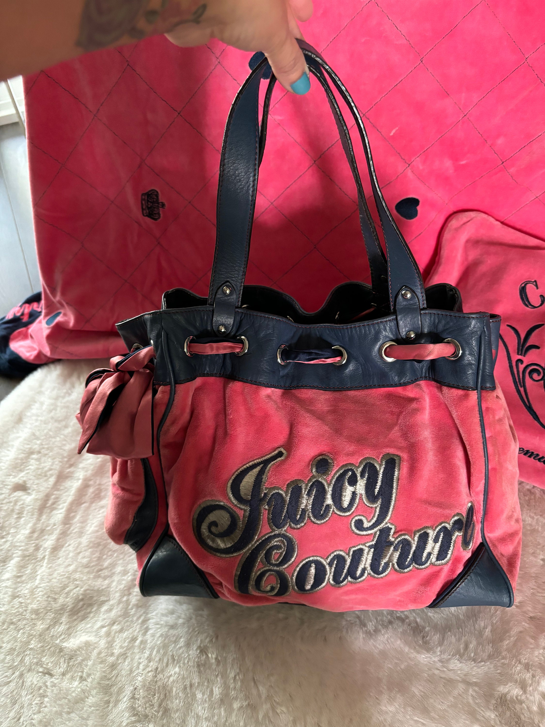 Super Rare Vintage Pink Juicy Couture Purse Handbag Shoulder Bag Clutch  Velour | eBay