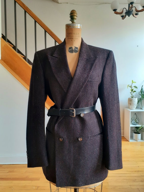 Vintage Dandy Jacket - Double Breasted Speckled Pu