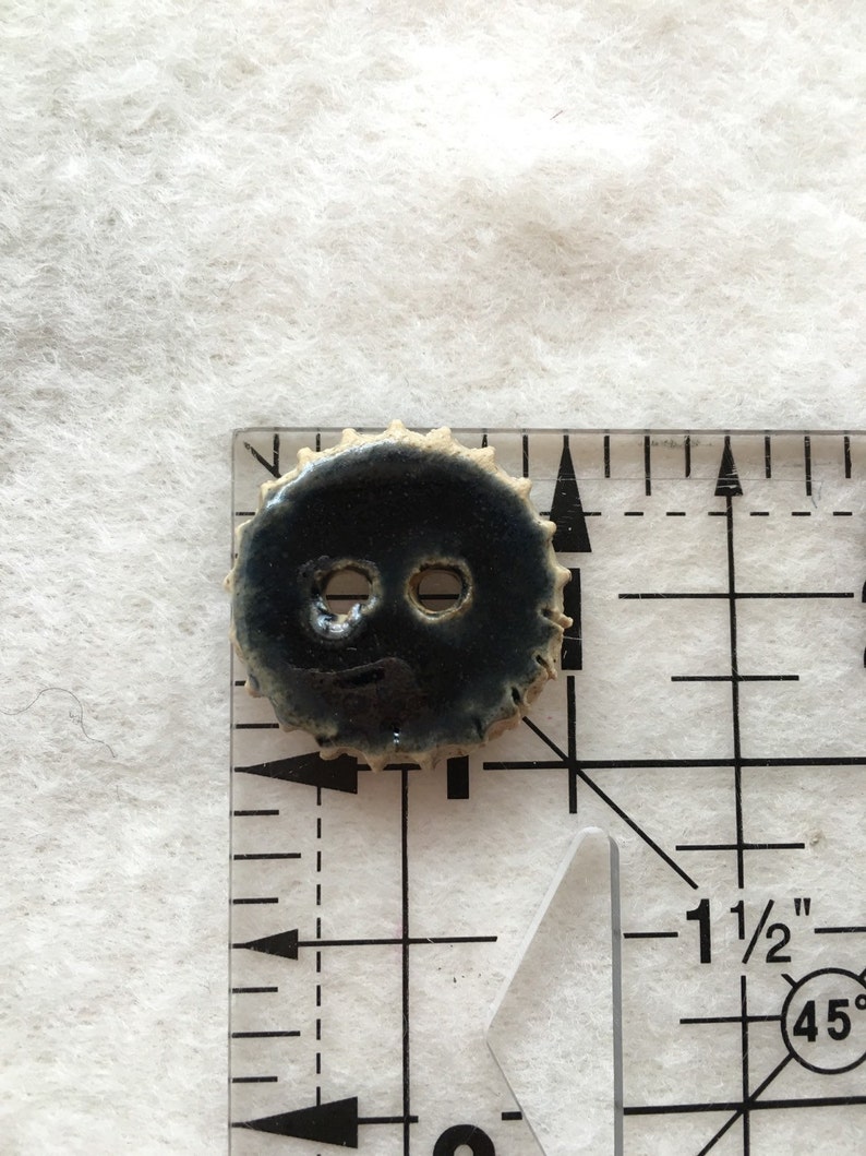 Set of 2 handmade ceramic bottle cap black buttons Etsy