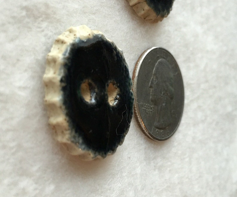 Set of 2 handmade ceramic bottle cap black buttons Etsy