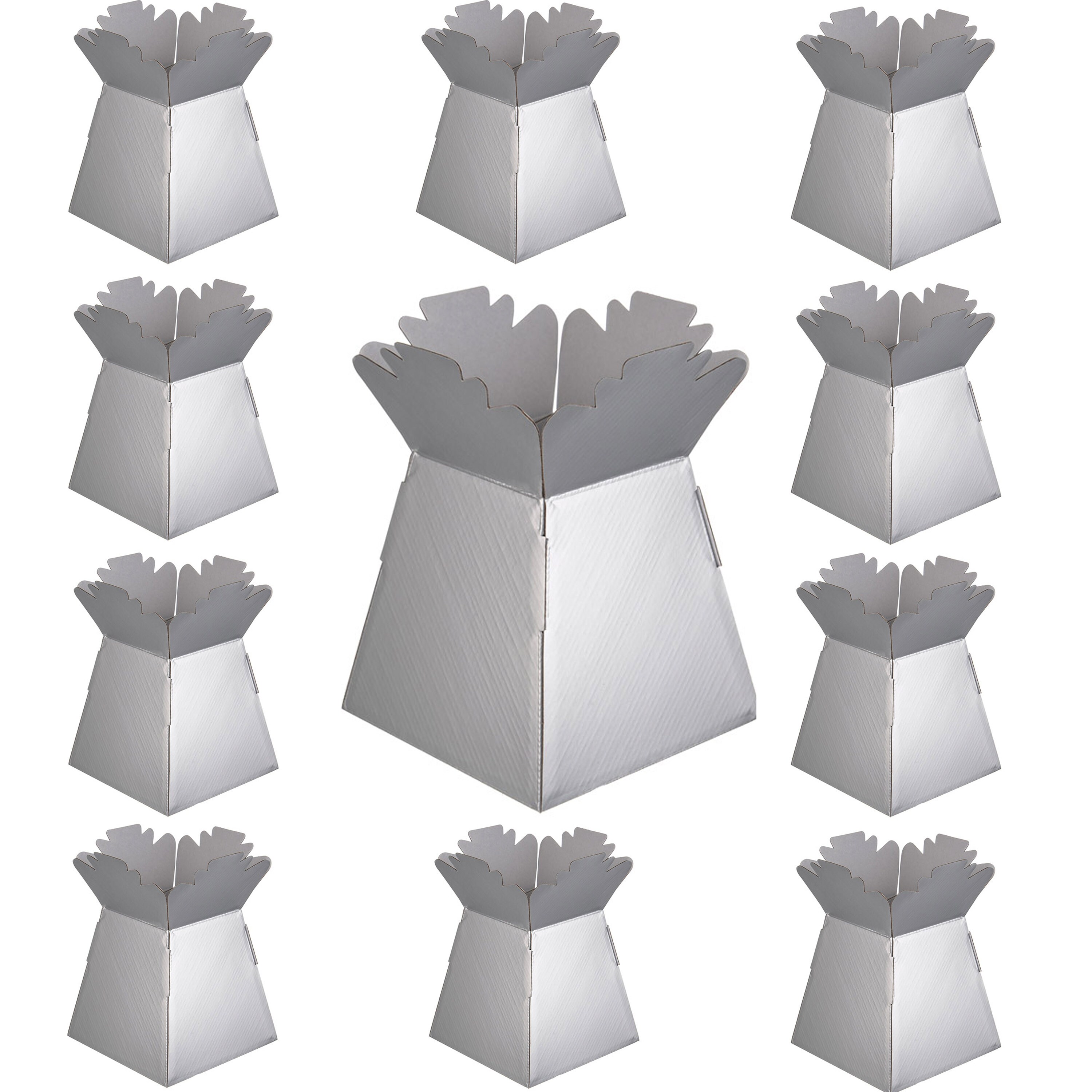 Silver Living Vases Florist Bouquet Box Flower Sweet Boxes Etsy UK