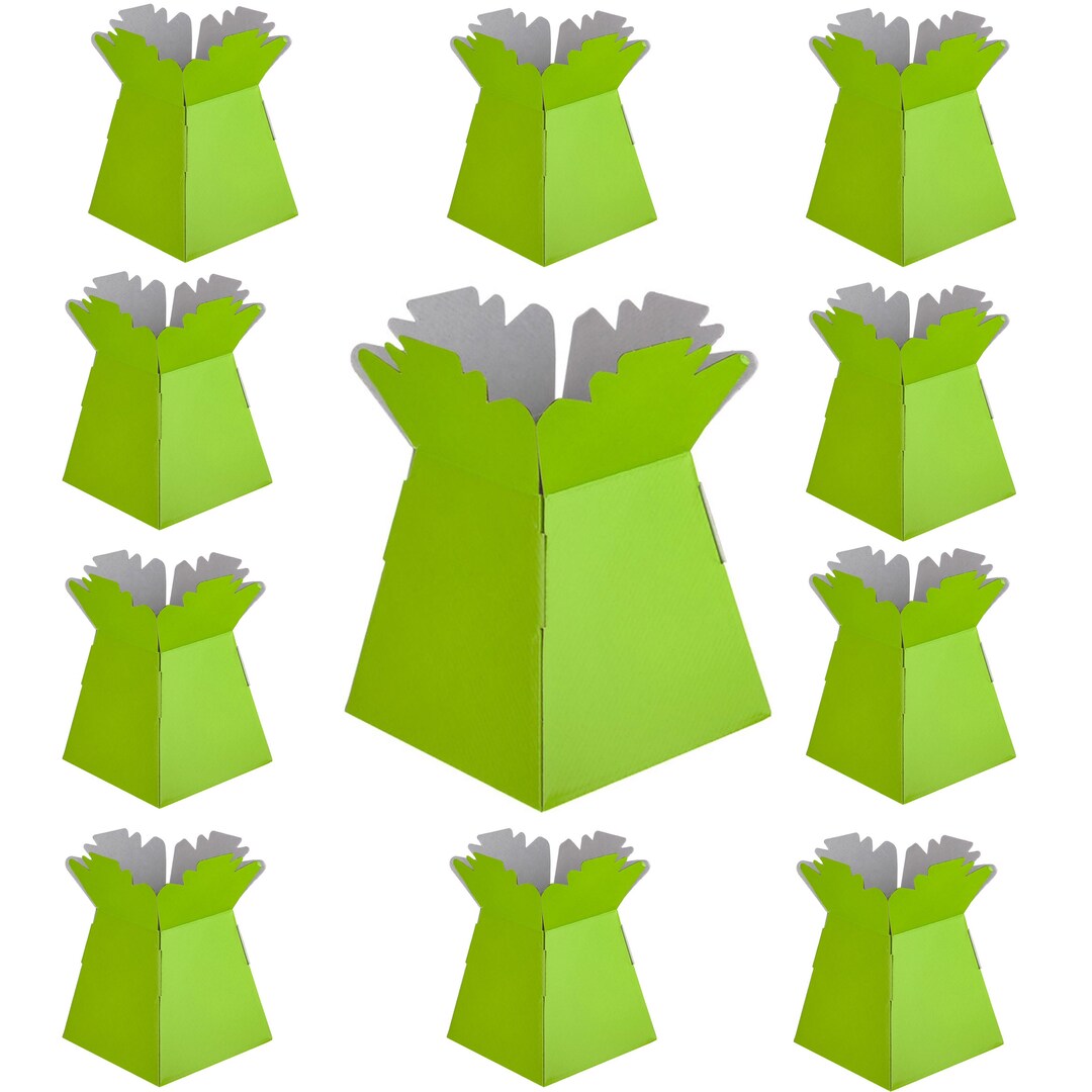 Lime Green Florist Bouquet Box Flower Sweet Boxes Choose Quantity Etsy