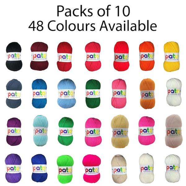 Cygnet Pato DK - PACK OF 10 - Knitting Yarn / Wool - 100g Double Knit Ball - 48 Colour Choices