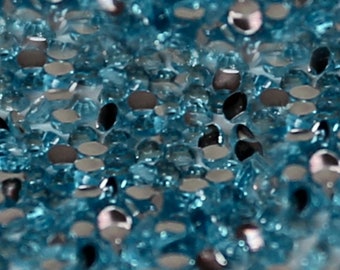 300 x 1mm Diamante Loose Round Flat Back Rhinestones - Turquoise