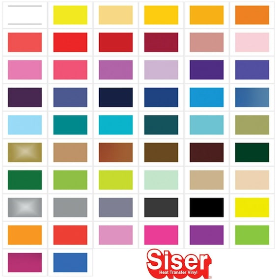 A4 Vinyl Sheets - Siser Easyweed - HTV Iron On Heat Press - 57 Colour Choice
