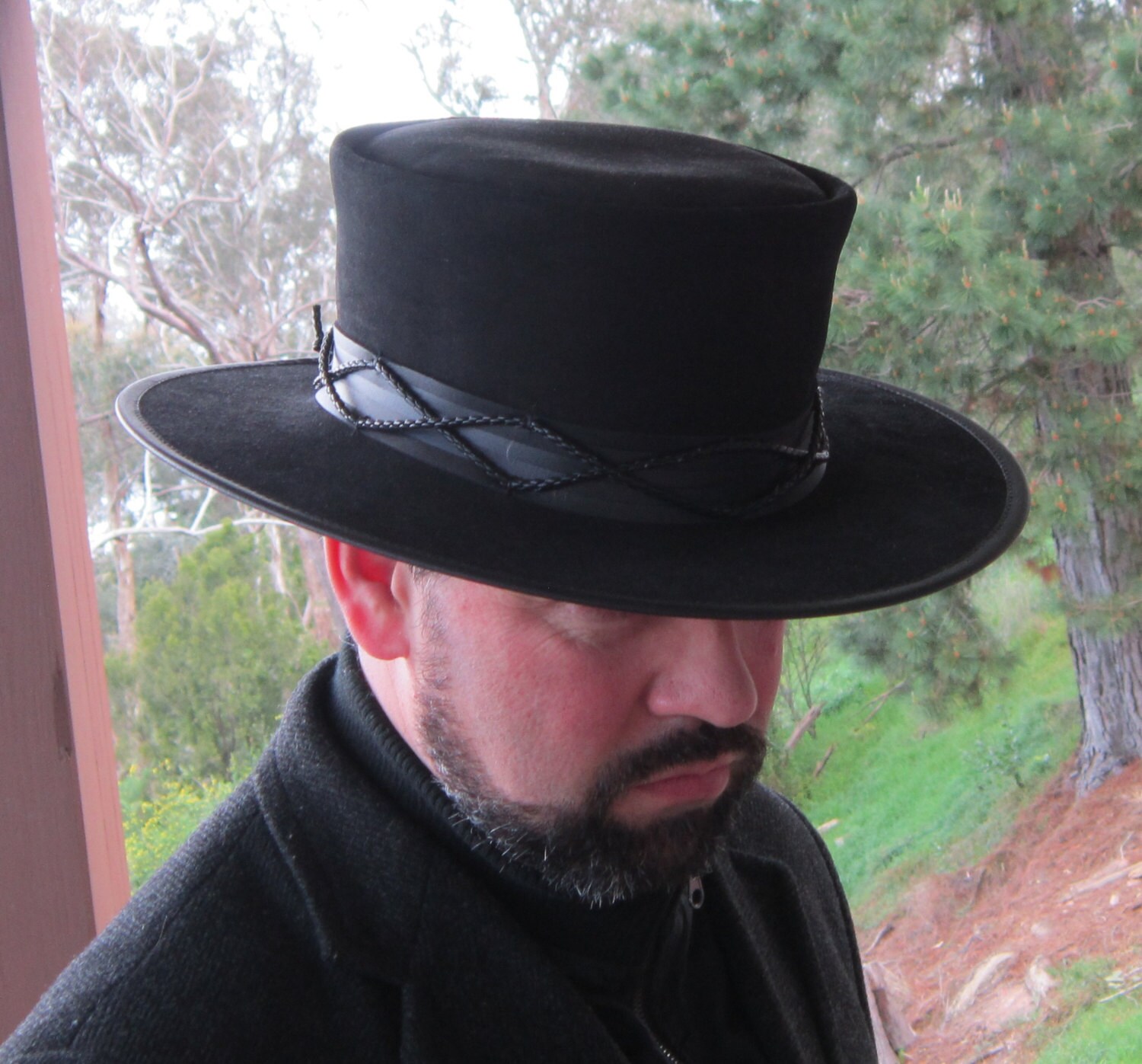 Black Suede Leather Carl Mccoy Style Fields of the Nephilim
