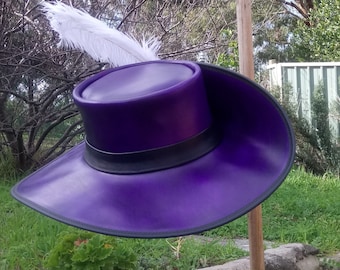 Purple Leather Musketeers' Hat 17th 