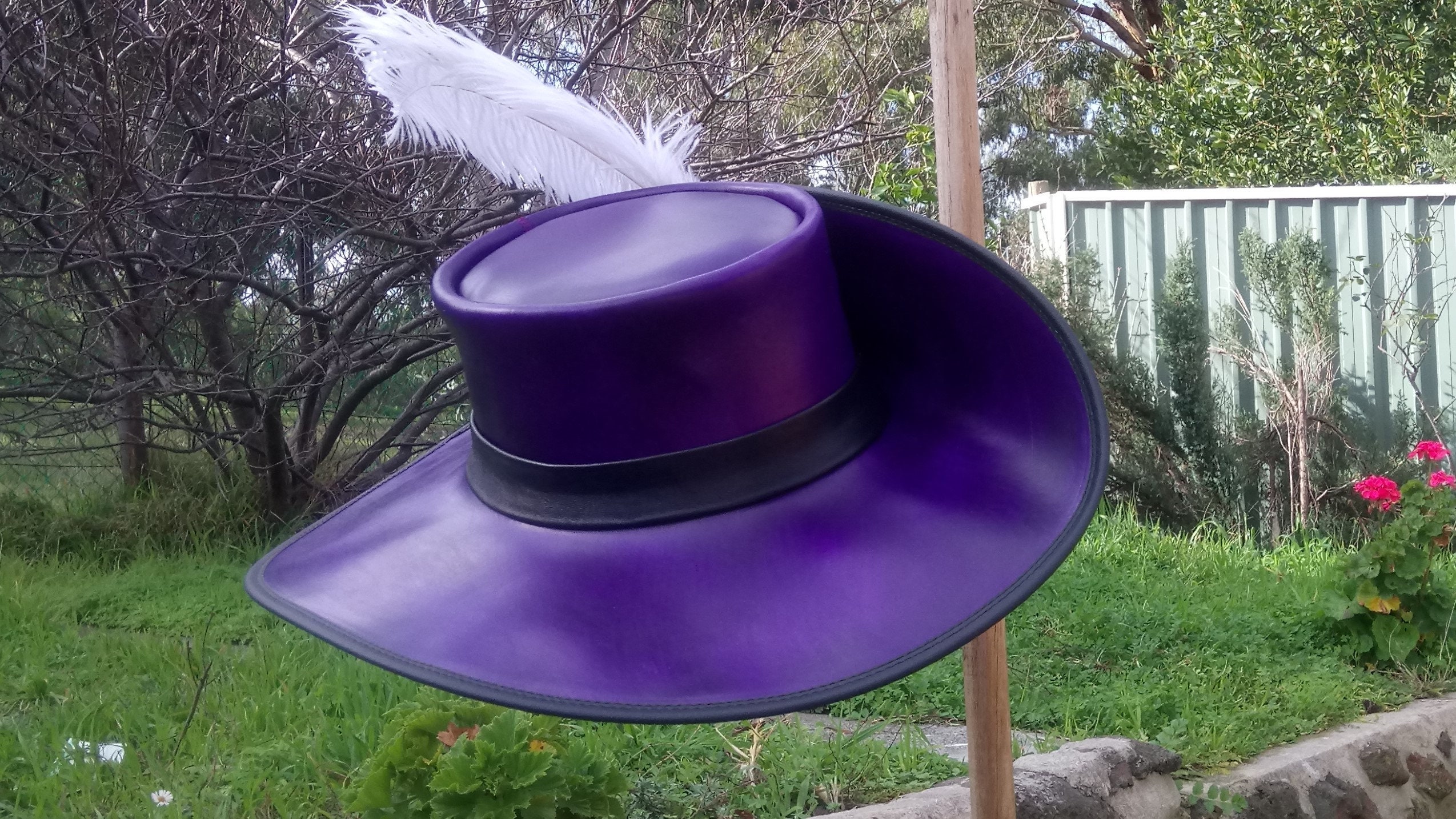 Purple Leather Cavalier Pirate Hat -  Finland