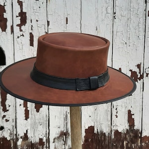 Tan Kangaroo Leather Clint Eastwood Western movie style Preacher / Sheriff / Pale Rider Tribute Hat