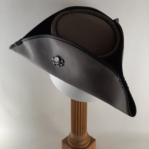 Gray leather Pirates of the Caribbean movie Johnny Depp style Pirate / Buccaneers Dress Up Party / Costume Hat