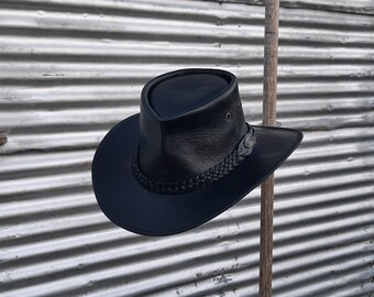 AKUBRA 黒いカウボーイハット　オーストラリア製 オーストラリア、メルボルンで手作りされた、デラックスな黒カンガルー