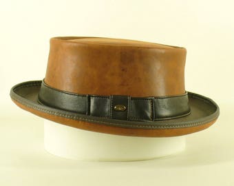 Kangaroo leather wireless Pork Pie Hat, hand crafted and made to measure
