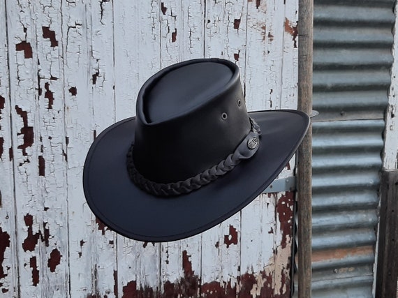 Deluxe Brown Leather Cowhide Australian Bush Hat / Outdoor Hat / Gardeners  Hat / Fold up / Squashy Hat -  Canada