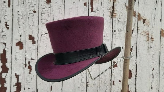 Leather and velvet Bridgerton Netflix series Gentleman's tribute Top Hat / Stovepipe Hat