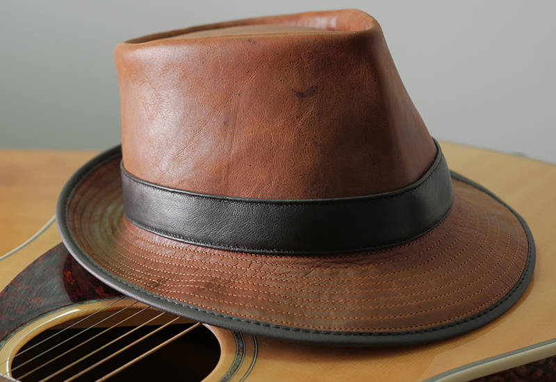 Mens Leather Fedora Hat Etsy Canada