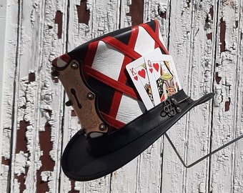 Alice in Wonderland movie Cosplay hand crafted Leather Mad Hatter Johnny Depp style Top Hat / Movie tribute Hat