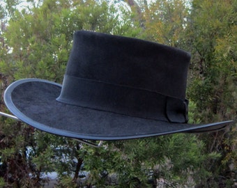 Black suede leather Butch Cassidy & The Sundance Kid Robert Redford Movie style Mens' Hat