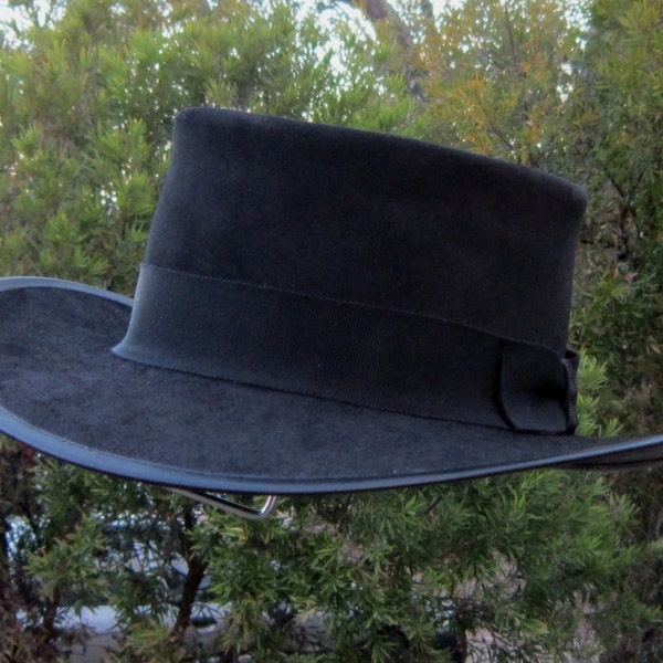 Black suede leather Butch Cassidy & The Sundance Kid Robert Redford Movie style Mens' Hat